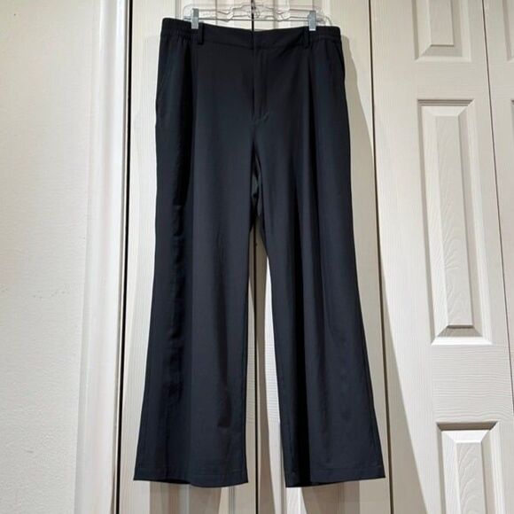 Gap GapFit Black High Rise Runaround Wide Leg Trousers Lightweight Elastic Waist - Picture 3 of 12